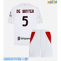 Camisa de time de futebol AC Milan Koni De Winter #5 Replicas 2º Equipamento Infantil 2026-27 Manga Curta (+ Calças curtas)